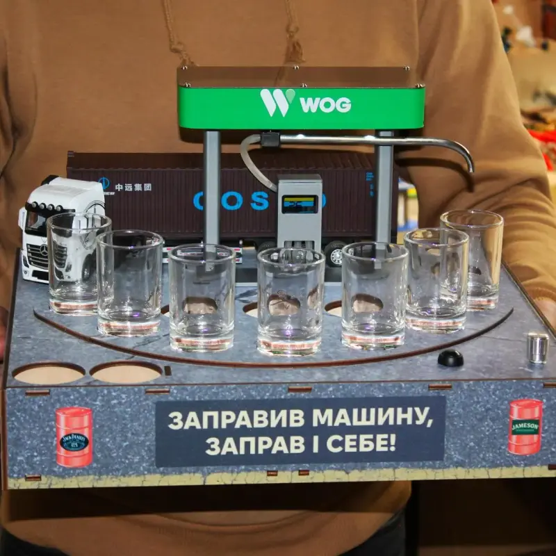 Наливатор АЗС на 7 рюмок с УФ-печатью