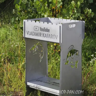Високий розбірний мангал з нержавійки на 8 шампурів 3 мм