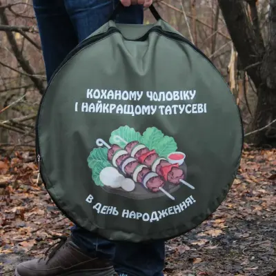 Зелений чохол-сумка з оксфорду для сковороди з диска борони 80 см