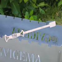 Кочерга з нержавійки 3 мм для сковороди й мангала з гравіюванням