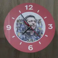 Настінний годинник з фото та написом, УФ-друк