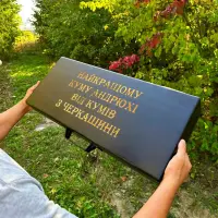 Набір шампурів БАДЬОРИЙ для кума в дерев'яному кейсі