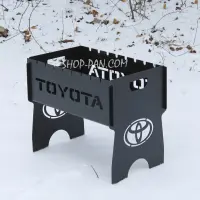 Крашеный разборной мангал на 8 шампуров с гравировкой «Toyota»