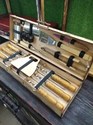 Набір шампурів, Bbq-box - 1, набір для пікніка, шашличний набір, подарунок чоловіку, подарунок