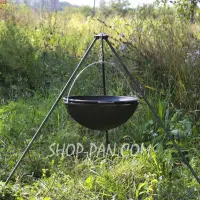 Татарський чавунний казан 15 л із кришкою-сковородою та триногою