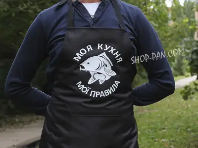 Фартух із принтом "МОЯ КУХНЯ МОЇ ПРАВИЛА"