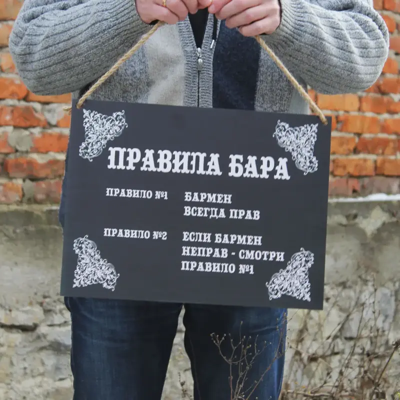Настенный постер «Правила бара» с УФ-печатью