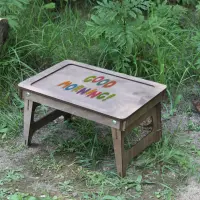 Складаний столик-піднос у ліжко з фанери з УФ-друком 46x34x20 см