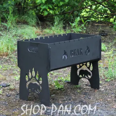 Разборной мангал на 8 шт с гравировкой BEAR
