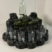 Автоматический наливатор «Танк Т-72» со стелой на 7 рюмок, 3D-печать