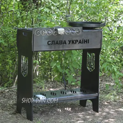 Мангальний комплекс з автоматичним мангалом на 8 шампурів і сковородою 40 см