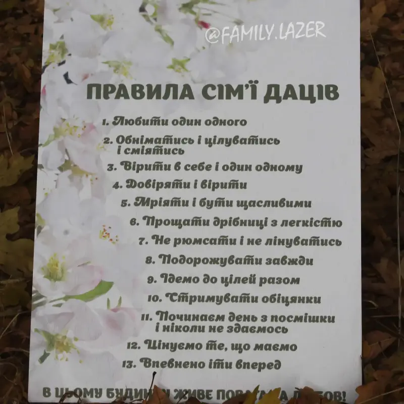 Настінний постер «Правила дому» з УФ-друком
