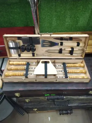 Набір шампурів, Bbq-box - 1, набір для пікніка, шашличний набір, подарунок чоловіку, подарунок