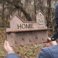 Настенная деревянная ключница открытого типа 45x35 см, модель 19