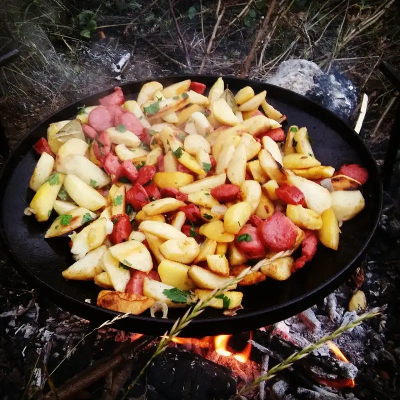 Сковорода з диска борони 50 см зі знімними ручками