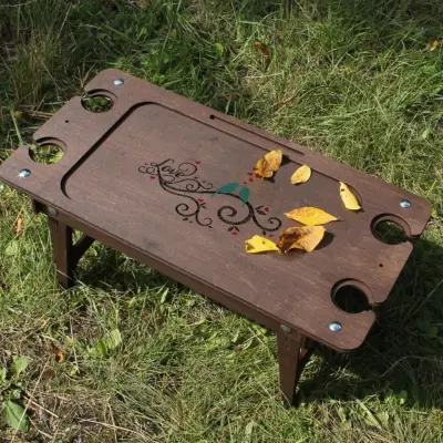 Складаний столик-піднос з фанери з УФ-друком 60x30x5,5 см