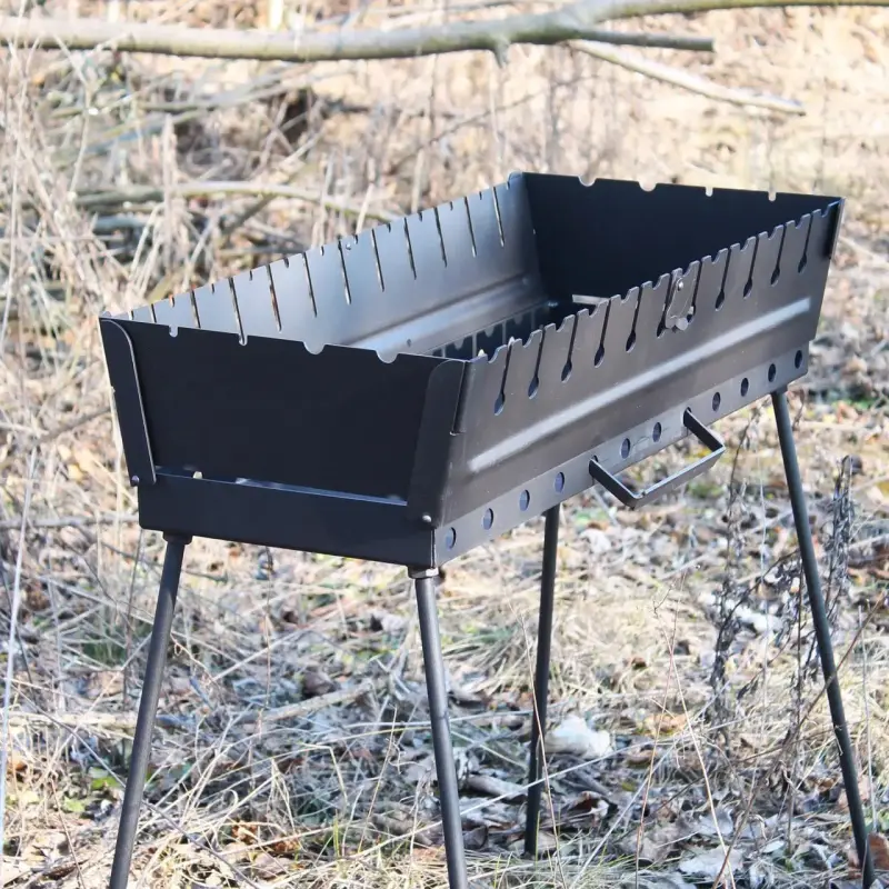 Раскладной мангал-чемодан на 12 шампуров, крашеный