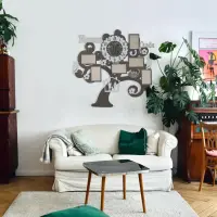 Настінний годинник з фоторамками для ваших фото 75x73 см