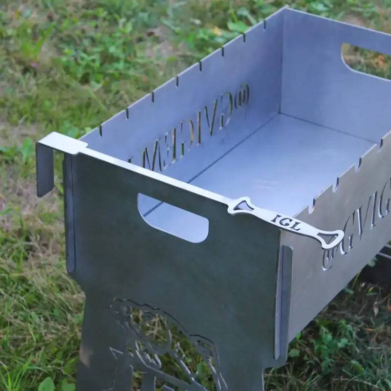 Кочерга з нержавійки 3 мм для сковороди й мангала з гравіюванням