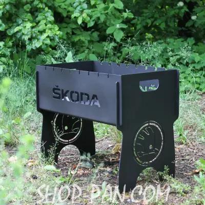 Разборной мангал на 8 шт с гравировкой SKODA