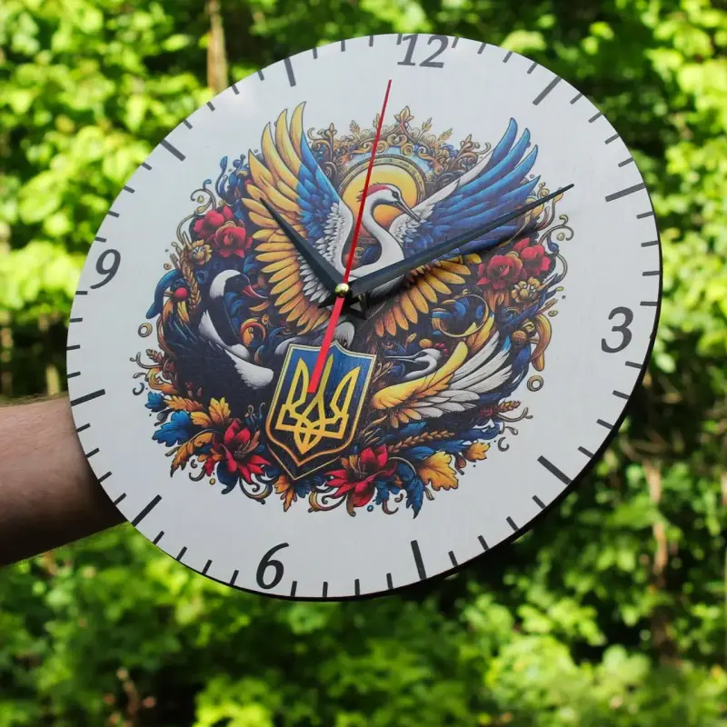 Квадратний настінний годинник з фото та написом 30 × 30 см