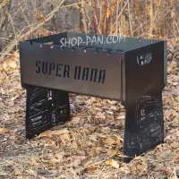 Разборный мангал на 8 шампуров с гравировкой SUPER ПАПА