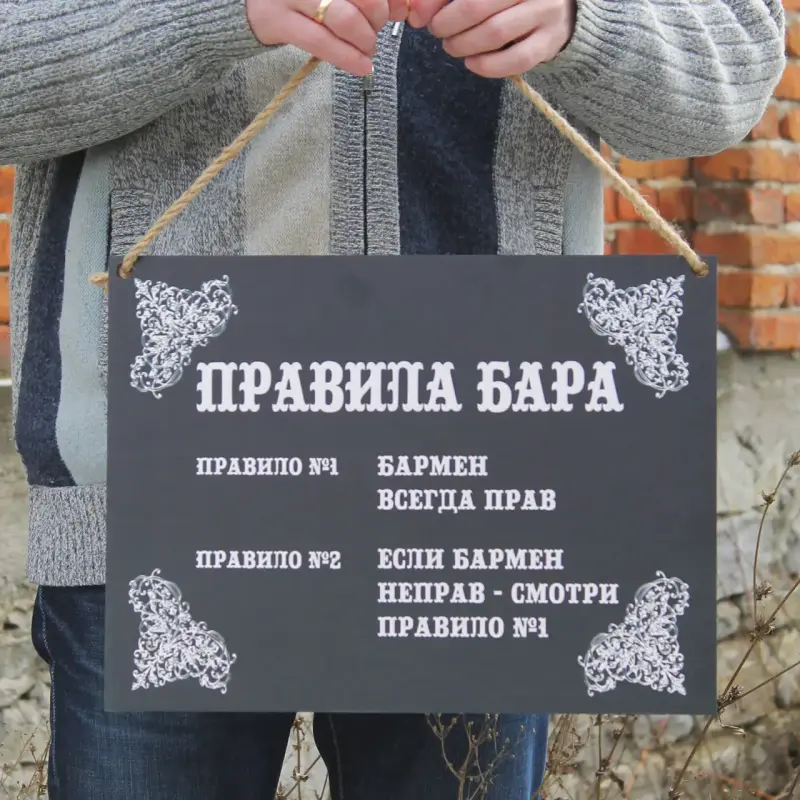 Настенный постер «Правила бара» с УФ-печатью