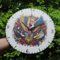 Квадратний настінний годинник з фото та написом 30 × 30 см