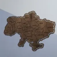 Деревянная карта Украины на стену 100 x 60 см