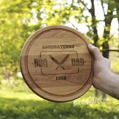 Дерев'яна кухонна дошка з гравіюванням BBQ DAD