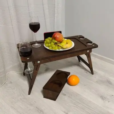 Складаний столик-піднос з фанери з УФ-друком 60x30x5,5 см