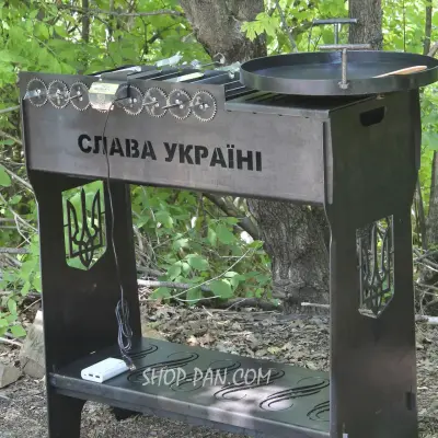 Мангальний комплекс з автоматичним мангалом на 8 шампурів і сковородою 40 см